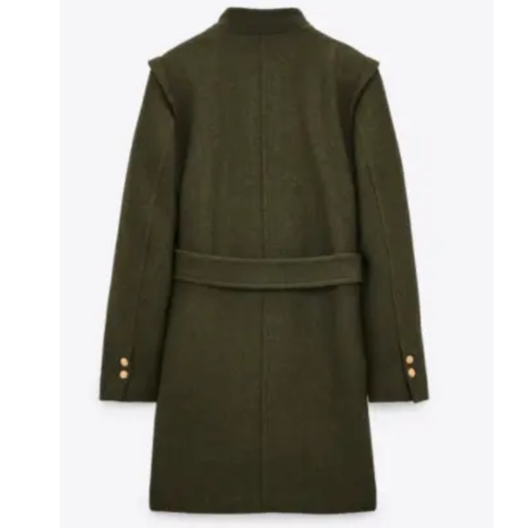 ZARA Double Breasted Wool Blend Coat - Picture 10 of 12